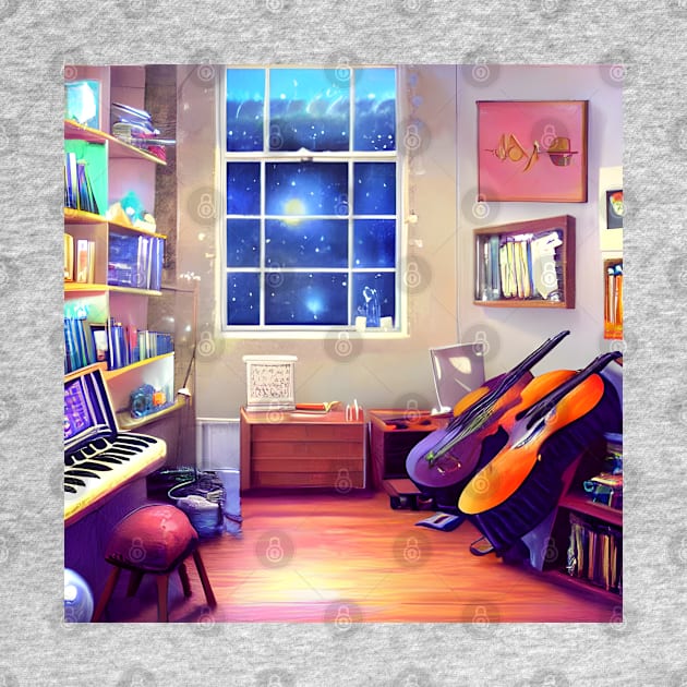 Galaxy Night Music Life of Young Musician 90s Vivid Stars in the Starry Night Sky by DaysuCollege